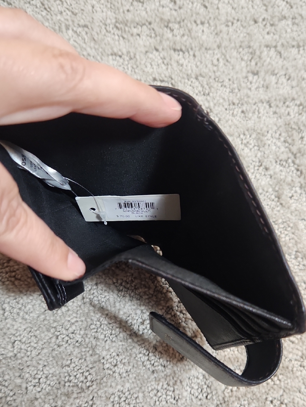 Fossil Madison Multi Black Cowhide Leather Fold Wallet New With Tag - Picture 9 of 16